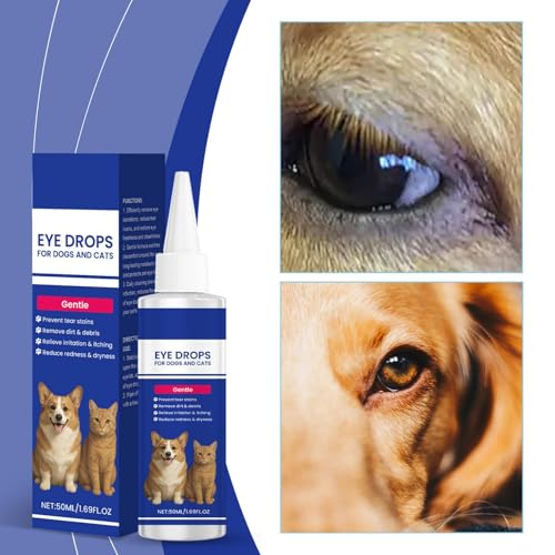 Augentropfen für Hunde und Katzen,Hundeaugentropfen,lindern Augenreizungen und Allergien, helfen bei trockenen Augen und Bindehautentzündungen, Hundetränenfleckenreiniger