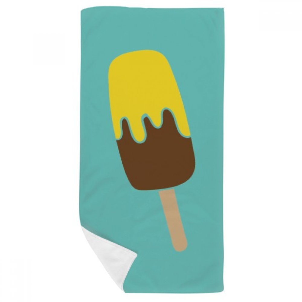 Serviette de bain crème glacée marron jaune chocolat en coton doux 35x70cm