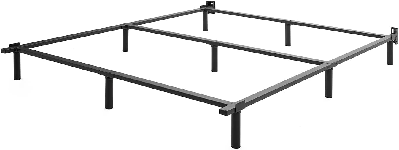 Mofesun Metal Bed Frame King - Black Metal Platform Bed 9-Leg Base, Tool Free Easy Assembly for Box Spring and Mattress (King)