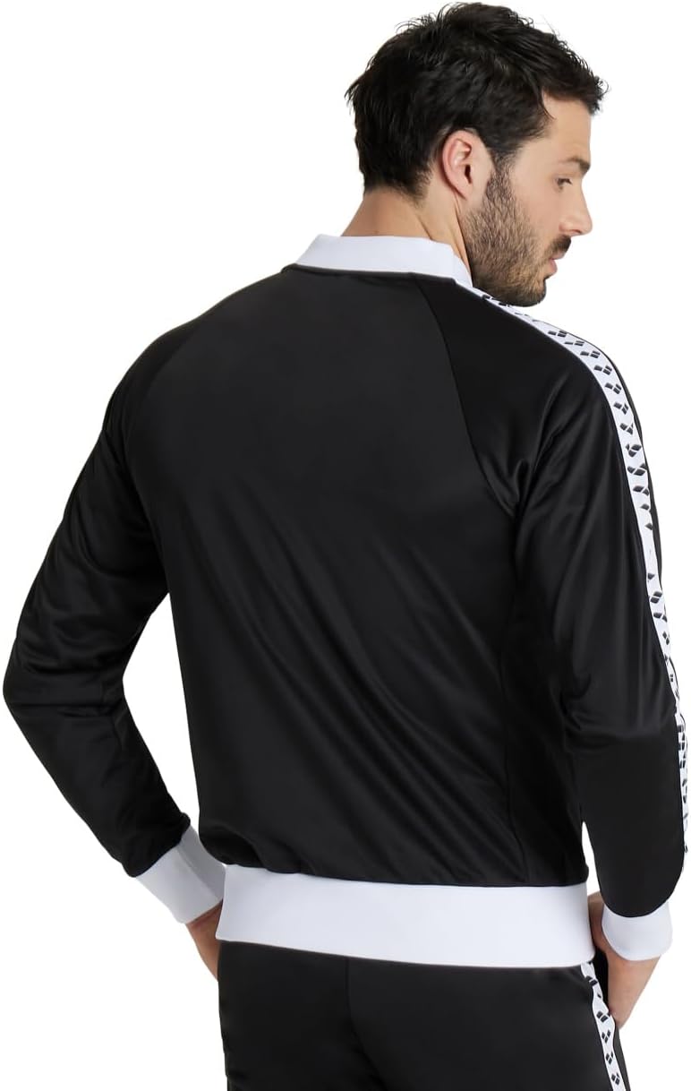 Arena Men's Team Relax IV Track Jacket Front Zip Side Pockets Warm-Up Top Lightweight Athletic Retro Cool Bomber Jacket