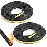 Innconee 2 Rolls Adhesive Backed Fire/Smoke Seal Flexible Silicone Weather Stripping Gasket Smoke Seal for Door Window Fireplace Commercial (0.5