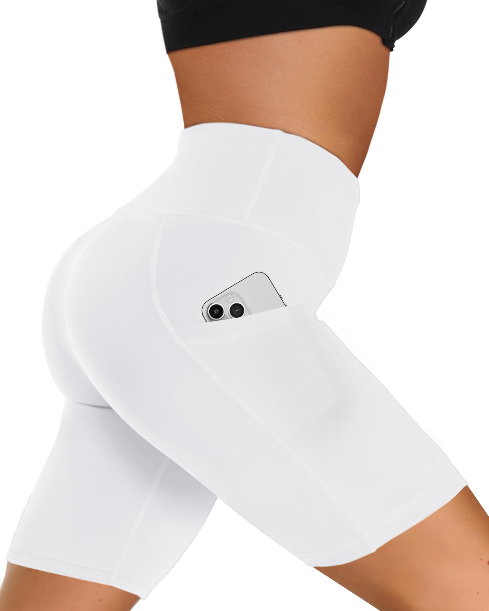 GAYHAY Biker Shorts Women with Pockets - 3"/5"/8" High Waisted Soft Tummy Control Workout Shorts for Yoga Athletic Gym