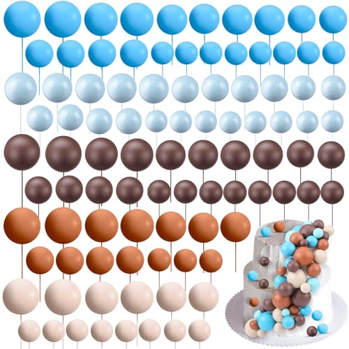 Tondiamo 108 Pcs Ball Cake Toppers, 5 Sizes for Cake Decorating, 30, A