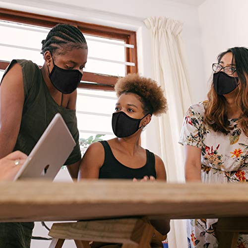 Comfso 5 Pack (Large Size) 3Layer Face Masks With Adjustable Ear Loop Reusable And Washable Dust Proof Cloth Mouth Protector For Women And Men #TOP2