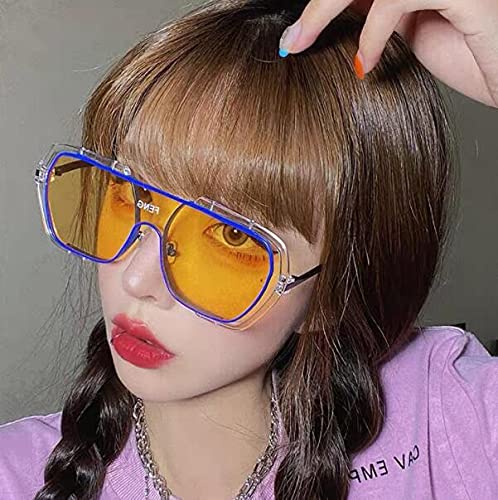 Retro Aviator Square Sunglasses for Men Women Goggle Classic Alloy Frame4