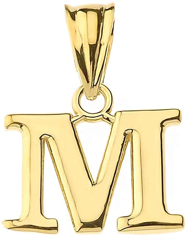 Claddagh Gold10K Yellow Gold Fine Mini Dangling Initial A-Z Charm 1/2" Pendant - Choice of Initial Letter