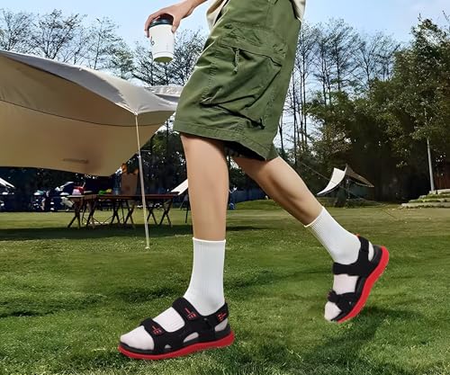 Image of KuaiLu Mens Hiking Sandals with Orthopedic Arch Support Footbed | Sport Recovery Athletic Walking Sandals For Man Outdoor Summer Casual Thick Cushion Beach Water Fisherman Sandal Size 7-15