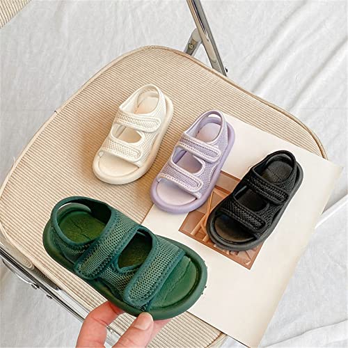 Kids Girls Boys Sandals Unisex Casual Open Toe Light Weight Adjustable Straps Summer Sports Sandals Sandals Girl Size 5 (Green, 7.5 Toddler)2