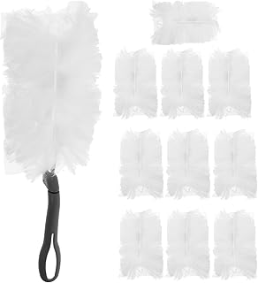 Cabilock Disposable Dust Remove Brush extendable Duster Cleaning Remover dusting Brush Duster for Cleaning Microfiber Cleaning Brush Cleaner Office Beater Household Non-Woven Fabric White