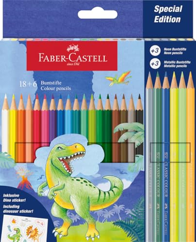 Faber-Castell 111222 - Estuche de Cartón con 24 Lápices de Colores -...