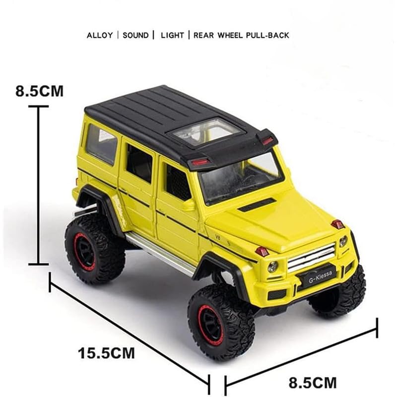 Image of Kids Model 1:32 AMG 4X4 Die Cast Metal Car Pull Back Action Opening Doors with Realistic Engine Sound Lights Toy Car Gift for Boys - Multi
