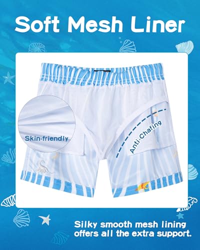 Image of SURF CUZ Boys Swim Trunks Toddler Swim Shorts UPF 50+ Bathing Suit for Boy Swimsuit Quick Dry Mesh Beach Boardshorts Swimwear