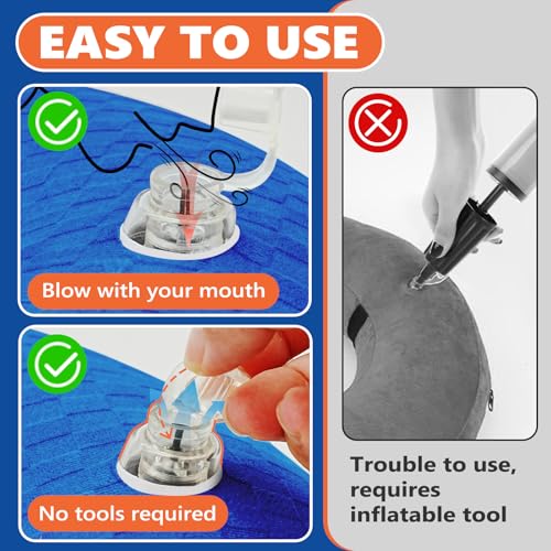 Image of Inflatable Dog Cone Collar After Surgery, Soft Dog Cone for Large Medium Small Dogs and Cats, Adjustable Blow up Neck Donut, Pet Recovery E Collar Alternative Not Block Vision(Blue,M)