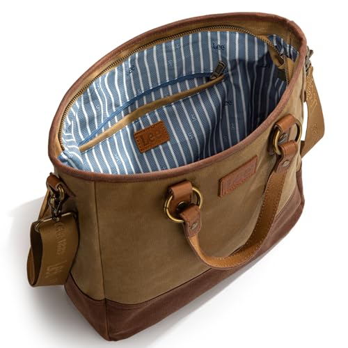 Image of Montana West x Lee Waxed Canvas Tote Bag for Women Top-Handle Handbag Shoulder Bag with Adjustable Detachable Wide Strap