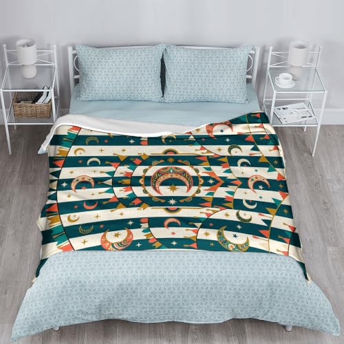 Couverture en forme de lune en peluche douce et élégante pour lit