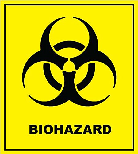 Biohazard Danger Warning Sign Sticker Decal – Yellow
