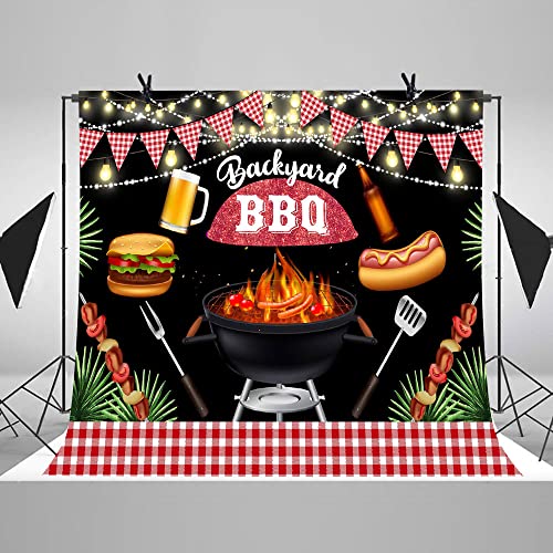 Fondo fotográfico 8x8ft con diseño BBQ verde miniatura 2