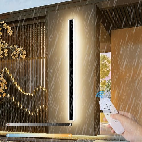 Lampe murale extérieure étanche IP65 télécommandée 88w noire