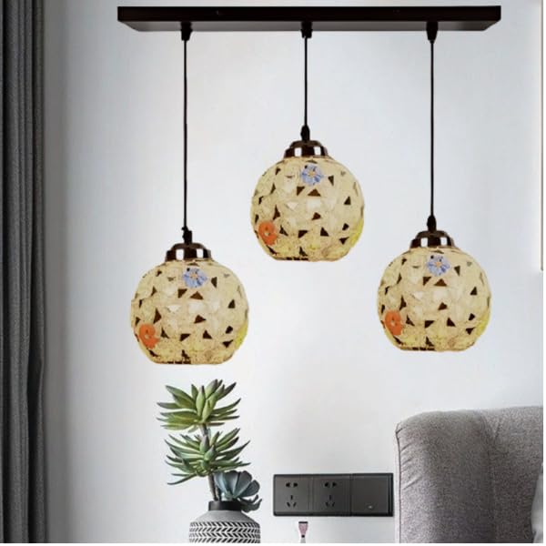 kinis Open Globe Robin Linear Cluster Hanging Lamp for Living Room, Chandelier for Bedroom, Three Pendant Lamp for Dinning Table, Ceiling Lamp for Home, Hotel, Office, Resturent etc (Without Bulb) (B0C86M2TJC) Amazon Price History, Amazon Price Tracker