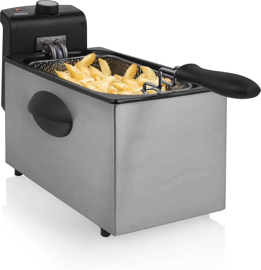 Becken Friggitrice elettrica, capacità 3L, 2000 W, Termostato regolabile, acciaio inossidabile e nero (7392414) Becken Friggitrice elettrica, capacità 3L, 2000 W, Termostato regolabile, acciaio inossidabile e nero (7392414)