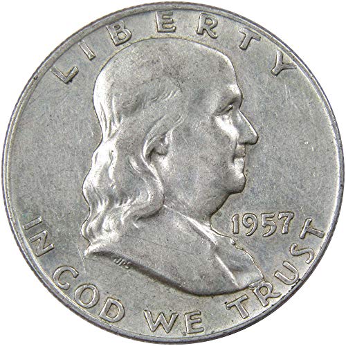 1957 D Franklin Half Dollar VF Very Fine 90% Silver 50c US Coin...