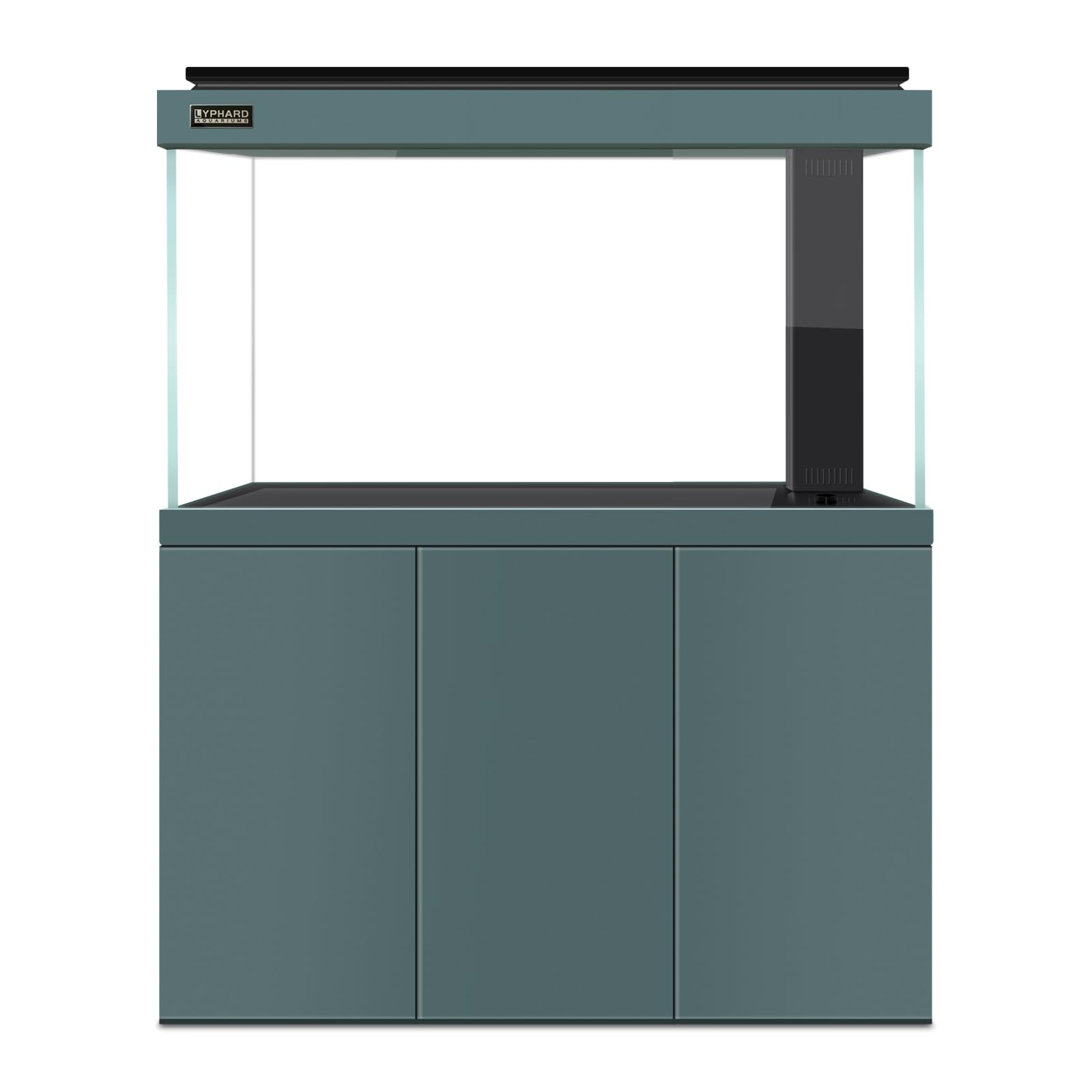 All in One Aquarium, 135 Gallon Ultra Clear Fish Tank and Sump Filtration System, Complete Saltwater Aquarium Set with Triple Door Cabinet Stand, Green