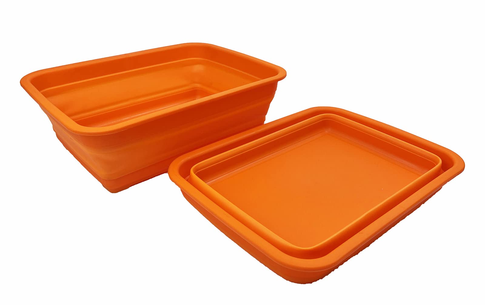 SAMMART 8L zusammenklappbare Wanne – Faltbare Geschirrwanne – tragbares Waschbecken – platzsparende Kunststoff-Waschwanne (Orange)