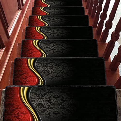 Non-Slip Red & Black Stair Treads (15 Pack)