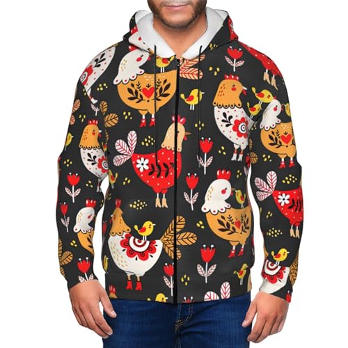 Sweat à capuche imprimé coq pour homme, pull de mi-saison confortable - 6