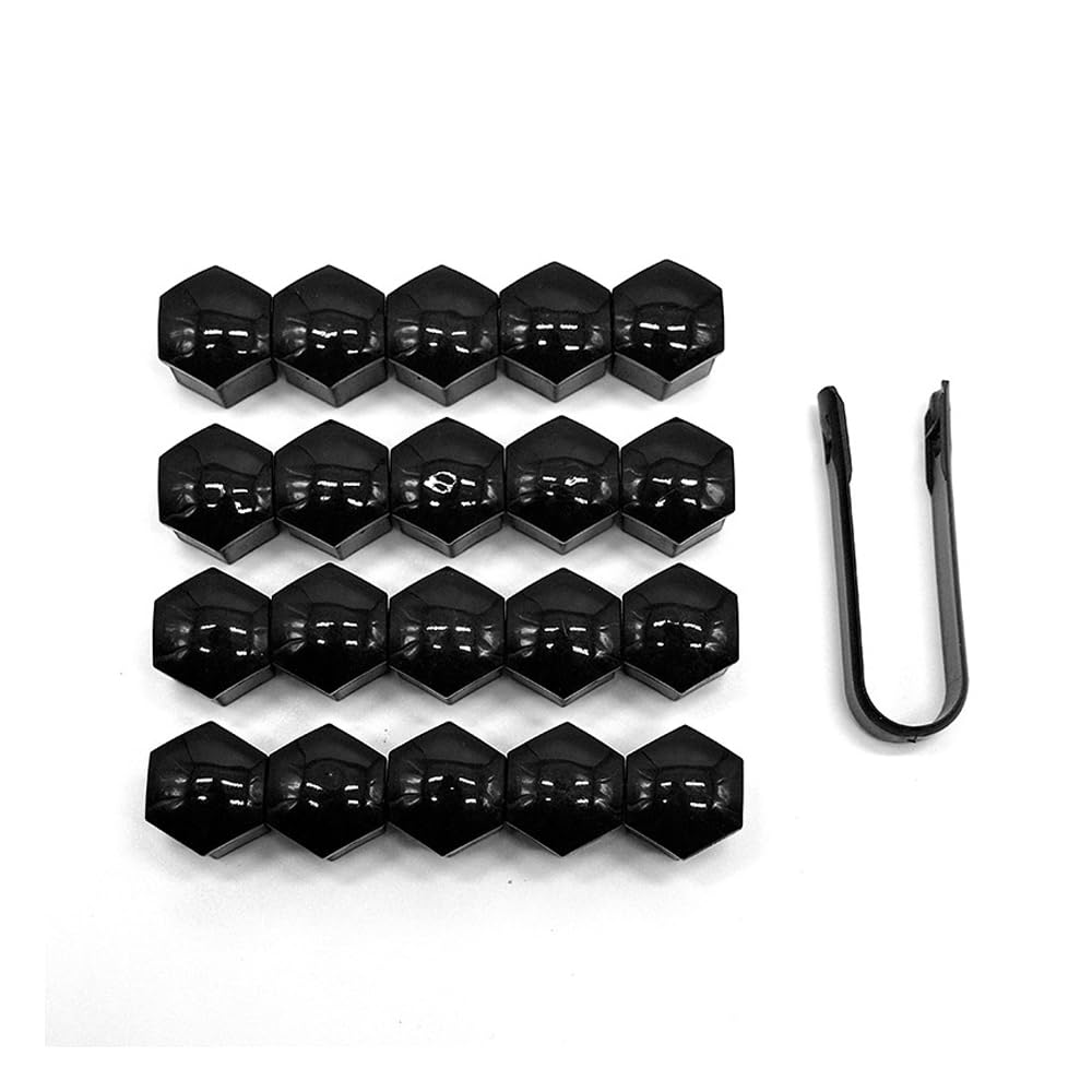 CIHAQQ 21Pcs Wheel Nut Covers for MG4 Trophy/SE/Xpower 2022-2025 17mm 19mm 21mm Hexagon Bolt Caps with Removal Tool Rustproof Glossy Black Silver Protectors