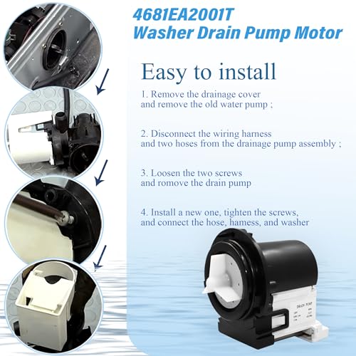 image for MONKEMON 4681EA2001T Washer Drain Pump Motor Compatible with Kenmore a