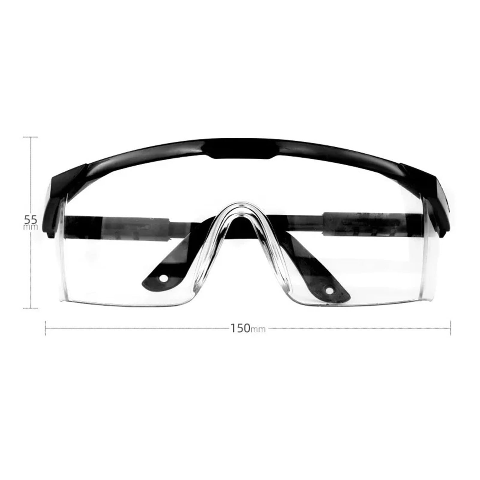 Gafas de seguridad, 5 gafas de seguridad for el trabajo, antisalpicaduras, resistentes al viento y polvo, con montura for ciclismo(Black)
