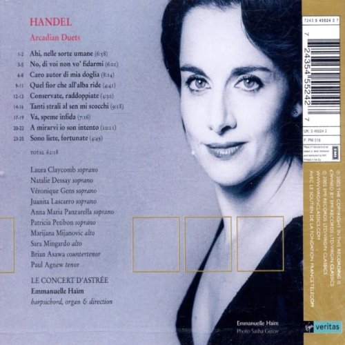 Vista 2 de Handel - Arcadian Duets Dessay, Gens, Petibon, Claycomb, Lascarro, Panzarella, Mijanovic, Mingardo, Asawa, Agnew, Le Concert d'Astrée, Haïm