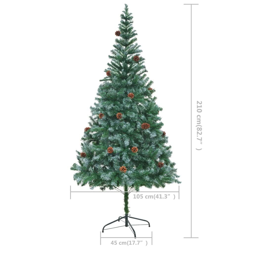 vidaXL Albero di Natale Artificiale con Pigne 210 cm