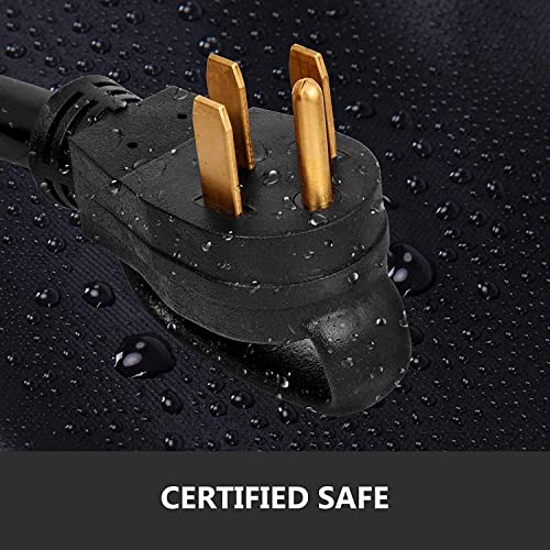 VEVOR 15Ft 50 Amp Generator Extension Cord 4 Wire 6 Gauge STW 6/3+8/1 Generator Cord 125V 250V Generator Power Cord N14-50P & SS2-50R Portable Handle (15Ft 50 Amp), Black by VEVOR - Image 5