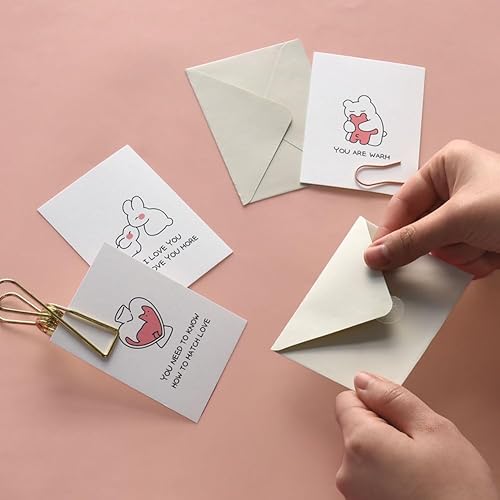 Miniatura 7 de Monolike Tarjeta de día a día, serie Ink Jelly 2 - Mezcla de 36 mini postales, 36 sobres, 36 calcomanías paquete