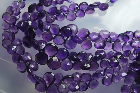 Améthyste naturelle d'Afrique en cœurs facettés pour vos ateliers de bijoux bohèmes