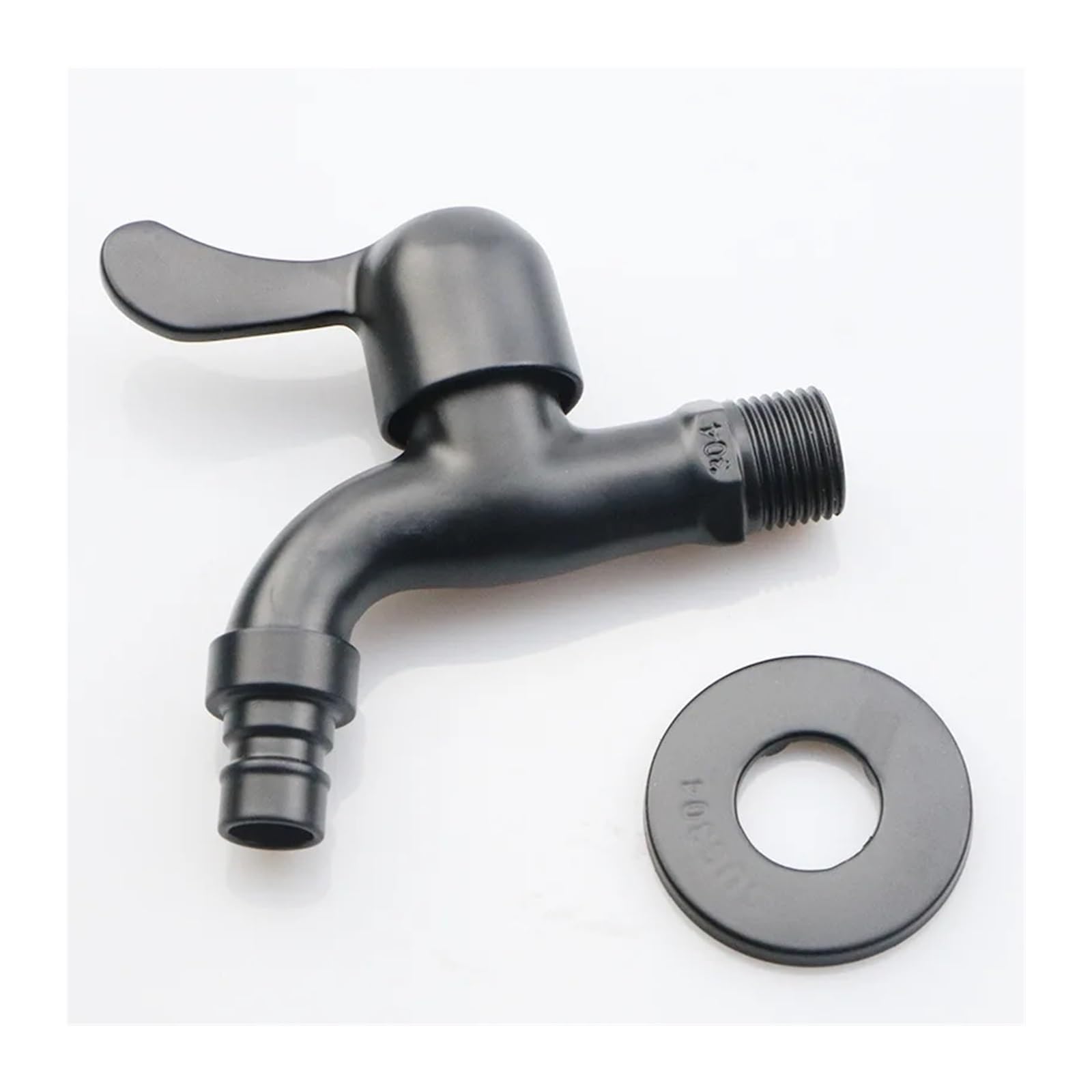 Grifo de jardín exterior acero inoxidable 304 negro mate para toma de agua de lavadora