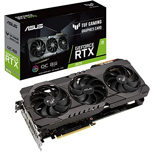 ASUS TUF Gaming NVIDIA GeForce RTX 3070 OC Edition Graphics Card- PCIe 4.0, 8GB GDDR6, HDMI 2.1 , DisplayPort 1.4a, Dual Ball Fan Bearings (Renewed)