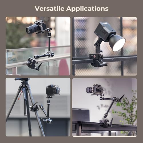 Image of SMALLRIG Friction Magic Arm Camera Mount with Super Clamp and Platform | Overhead Camera Desk Mount Srand, Studio Space Saver, Heavy Duty Mount /Bracket for Lights, Cameras