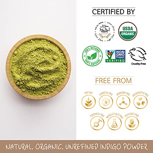 Polvo de índigo orgánico para teñir cabello 100 g miniatura 5