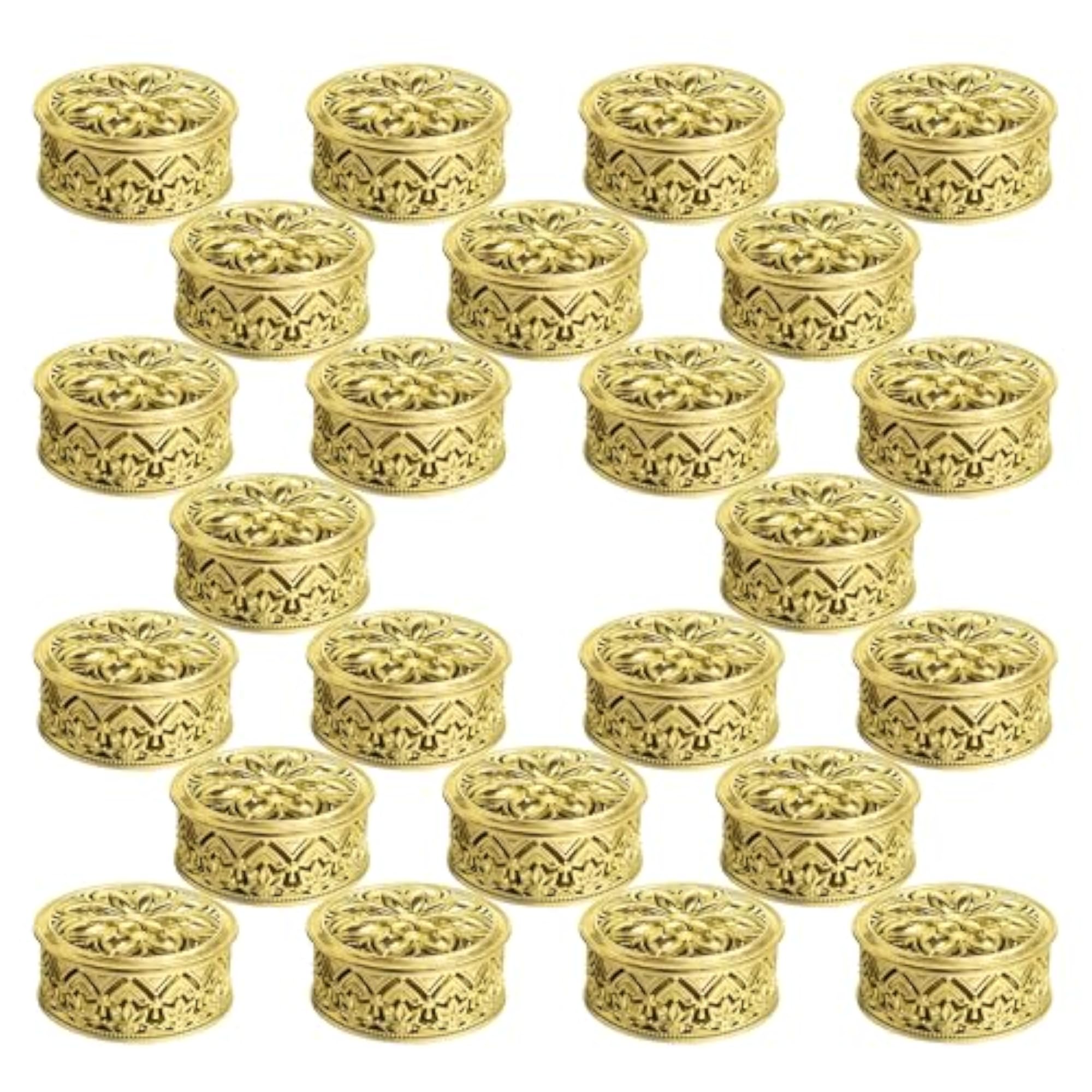 24 Pcs Round Acrylic Golden Gift Boxes