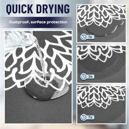 Image of Teenyyou 1 Pcs 26 inch x 18 inch Dryer Top Protector Mat, Washer and Dryer Topper, Non Slip Waterproof Machine Cover Dust Proof Quick Drying Topper Pad for Laundry and Kitchen (Mandala)