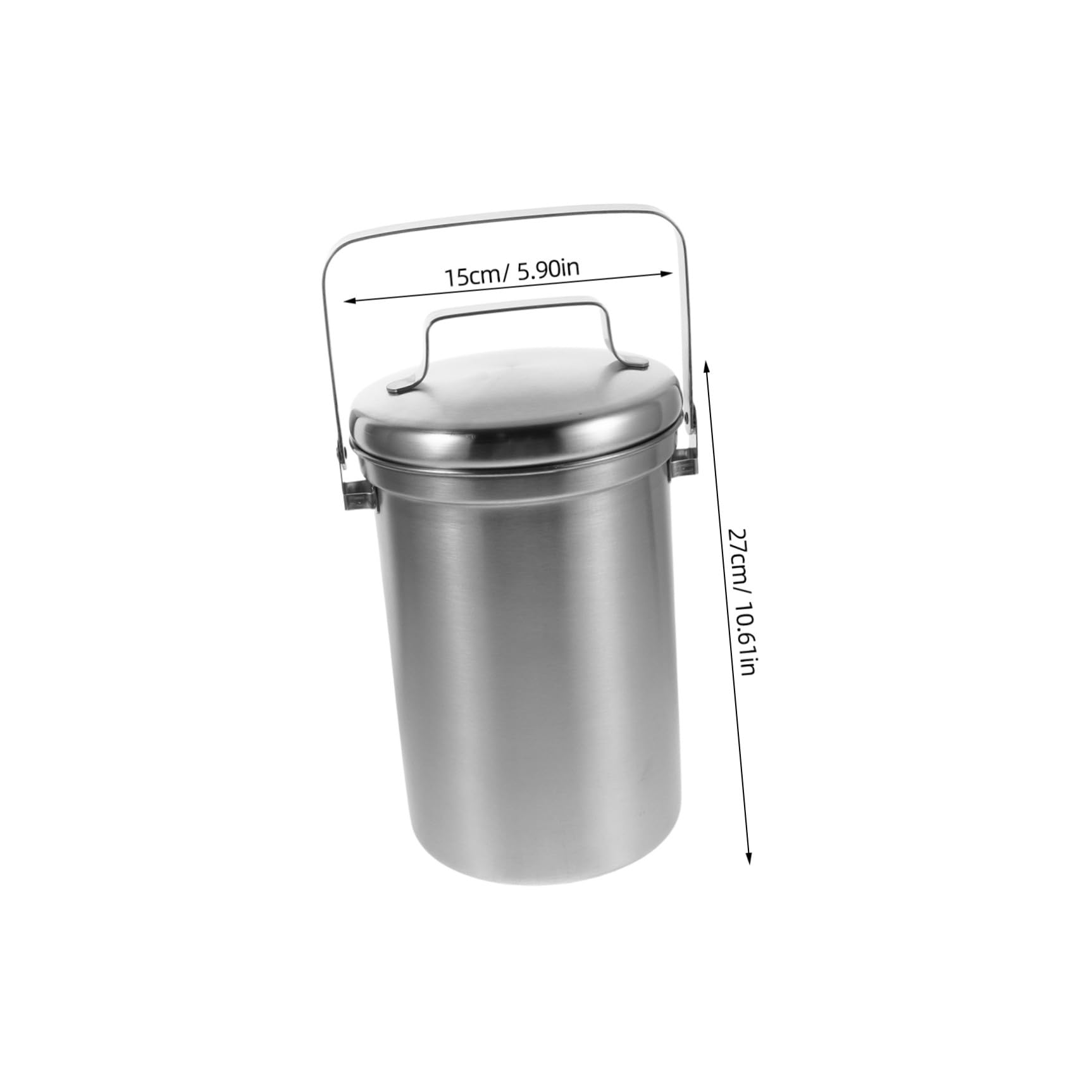 Homoyoyo Seau à Compost Cuisine en Acier Inoxydable 3l avec Couvercle, Design Élégant et Facile à Nettoyer, pour Déchets Alimentaires sur Plan de Travail