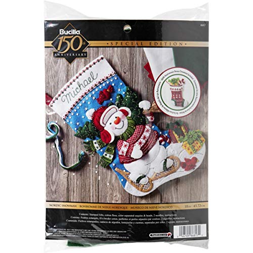 Bucilla Nordic Snowman Stocking Kit, 18