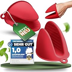 KNUSPERLIEBE® Ofenhandschuhe aus Silikon | BPA-FREI | hitzebeständig bis 240°C & spülmaschinenfest | Topfhandschuhe zum Kochen,Topflappen, Backen & Grillen | Kochhandschuhe Backhandschuhe