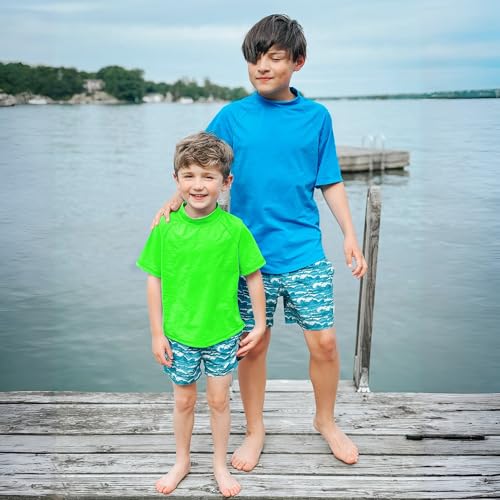 BIG ELEPHANT 3 Pack Kids Short Sleeve Rash Guard Shirt UPF 50+ Protection Swimwear Quick Dry Swim Tee Youth Rashguard2