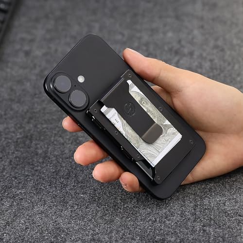 Compatible with MagSafe Wallet, Slim Wallet for Men with Money Clip, Rfid Blocking Metal Card Holder, Minimalist Magnetic Wallet Compatible with iPhone 16/15/14/13/12 Series - Classic Black4