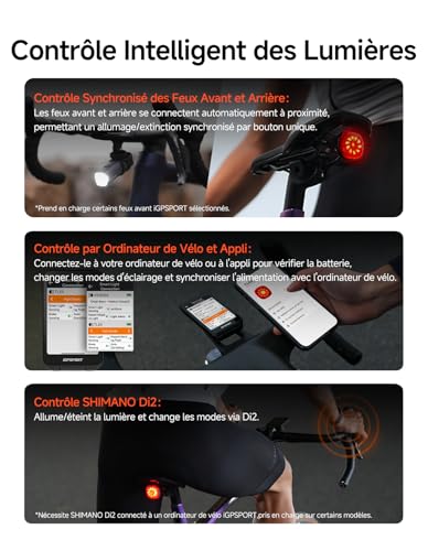 iGPSPORT TL50 Luz Trasera Bicicleta, Recargable por USB-C, con Sensor de Freno, 1.2 km Luz Bicicleta Trasera, 6 Modos de Luz, IPX7 - imagen 9