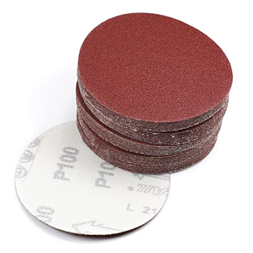 Utoolmart ディスクペーパー サンダー サンディングディスク サンドペーパー ダブルアクション マジック ペーパー 研磨 やすり 電動サンダー用 サンディングパット 木工用 ランダムアクションサンダー用 サンディング 研磨 サンダー用紙やすり丸型 #100 工木工生地研磨用 4インチ 外径 100mm 50枚